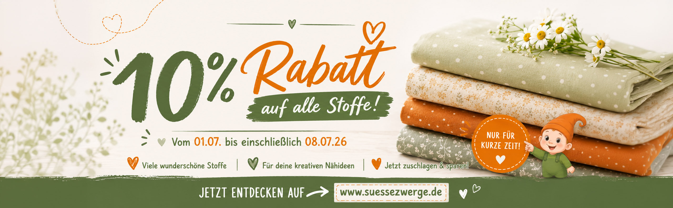 10% Rabatt auf alle Stoffe