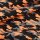Sonnenhut Sommermütze "Camouflage" grau-schwarz-orange neon 