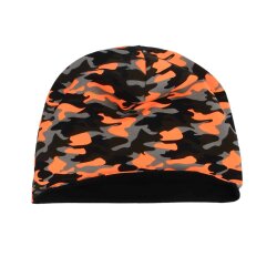 2 tlg. Set Beanie & Loop "Camouflage" schwarz-grau-orange