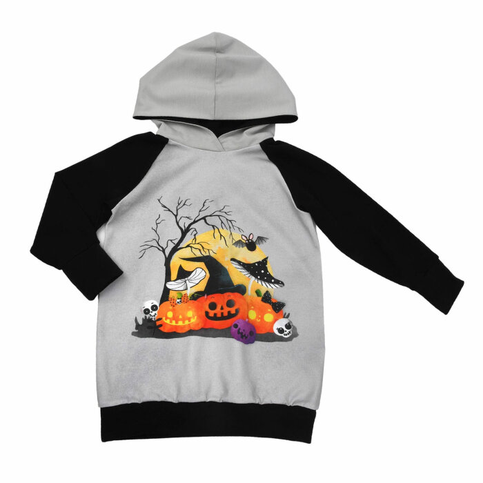 Hoodie Pullover Halloween "Kürbis, Fledermaus & Co"