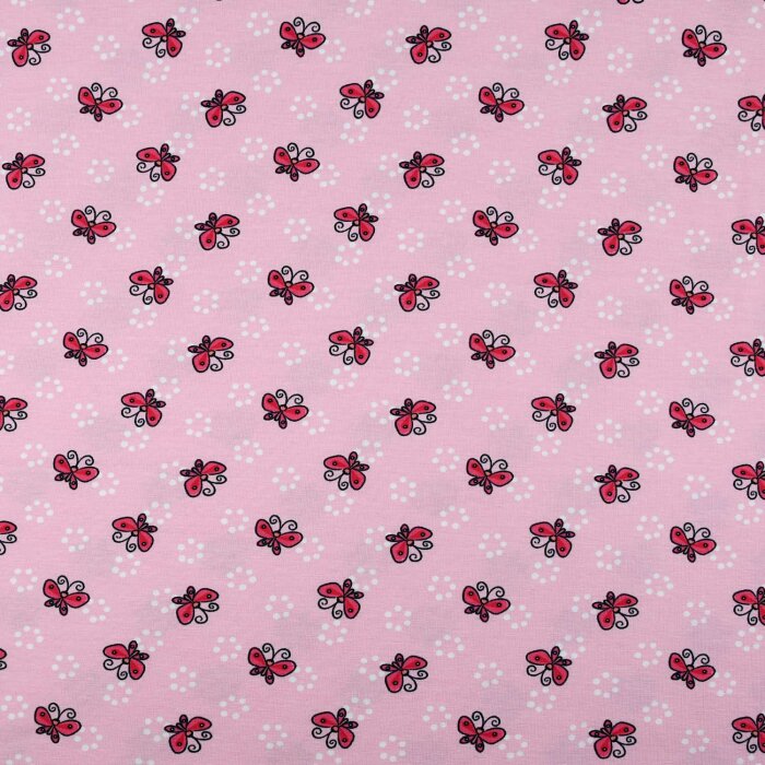 Baumwolljersey "Kleine Schmetterlinge" rosa