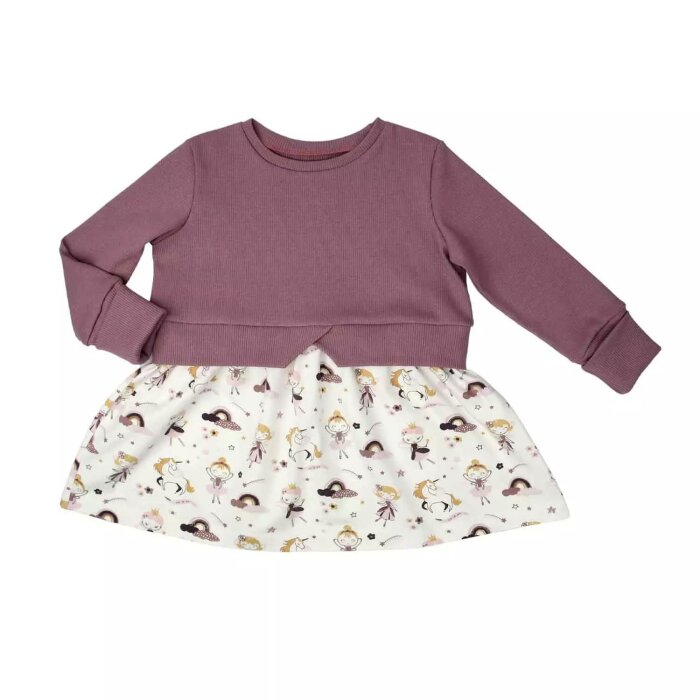 Girly Sweater Kleid "Feen und Einhörner" antik pink