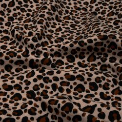 Baumwolljersey "Leopardenmuster" Animalprint beige