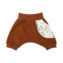 Kurze Pumphose Shorts mit Tasche "Süße Hasen" zimt-creme