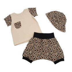 Kurze Pumphose Shorts "Leopardenmuster" Animalprint beige