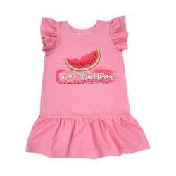 Sommerkleid mit Rüschenärmel "Süßes Früchtchen" Panel BIO Wassermelone