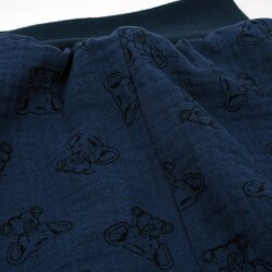 Kurze Pumphose Shorts Musselin "Süße Elefanten" jeansblau