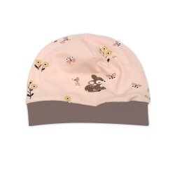 3-tlg Geschenkset Pumphose-Mütze-Tuch Erstlingsoutfit Rehkitz Hafenkitz & Schmetterlinge - apricot