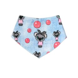 3tlg Baby-Set Strampler + Mütze + Halstuch "Koala-Mädchen" Denim Look hellblau