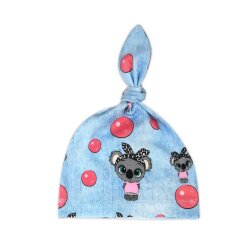 3tlg Baby-Set Strampler + Mütze + Halstuch "Koala-Mädchen" Denim Look hellblau