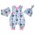 3tlg Baby-Set Strampler + Mütze + Halstuch "Koala-Mädchen" Denim Look hellblau
