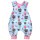 3tlg Baby-Set Strampler + Mütze + Halstuch "Koala-Mädchen" Denim Look hellblau