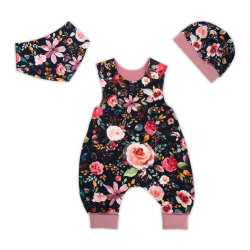 3tlg Baby-Set Strampler + Mütze + Halstuch...