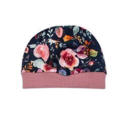 Set Pullover + Pumphose - optional mit Mütze & Halstuch" "Blumentraum Aquarell" nachtblau