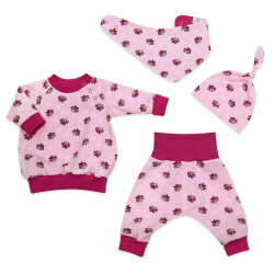 4 -teiliges Set Erstlingsoutfit Pumphose + Langarmshirt -...