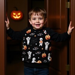 3-teiliges Halloween Set Pumphose-Mütze-Tuch...