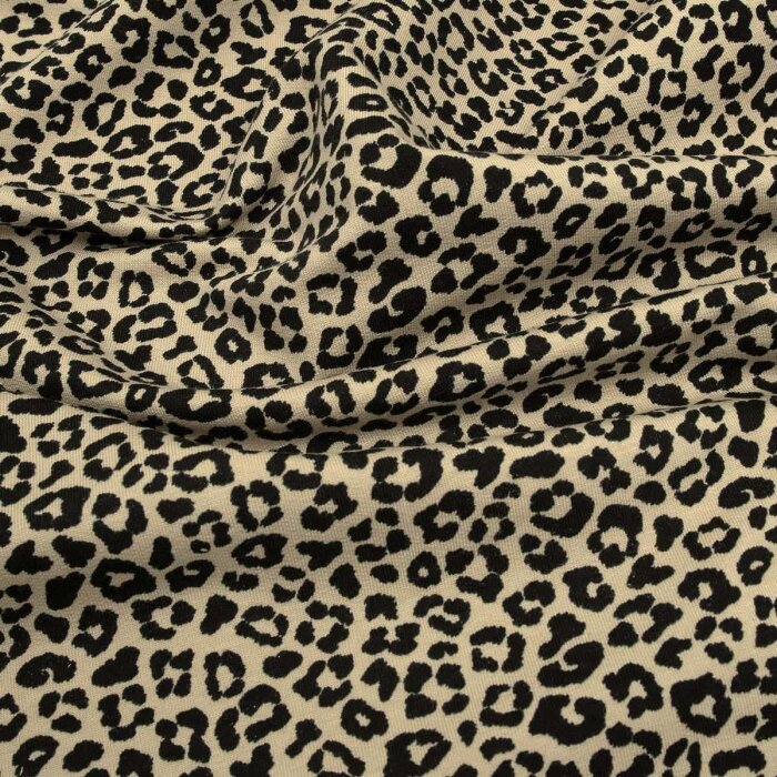 French Terry  "Leopardenmuster" Animalprint beige