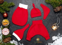 Baby Knotenmütze Zwergenmütze Nikolausmütze Weihnachten - Advent - Rot