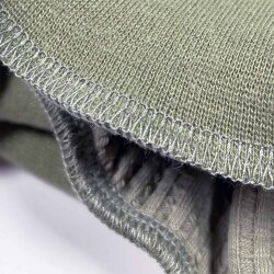 4 -teiliges Set Erstlingsoutfit Pumphose + Langarmshirt - Beanie + Halstuch "Kleine Waldtiere" creme-olivgrün