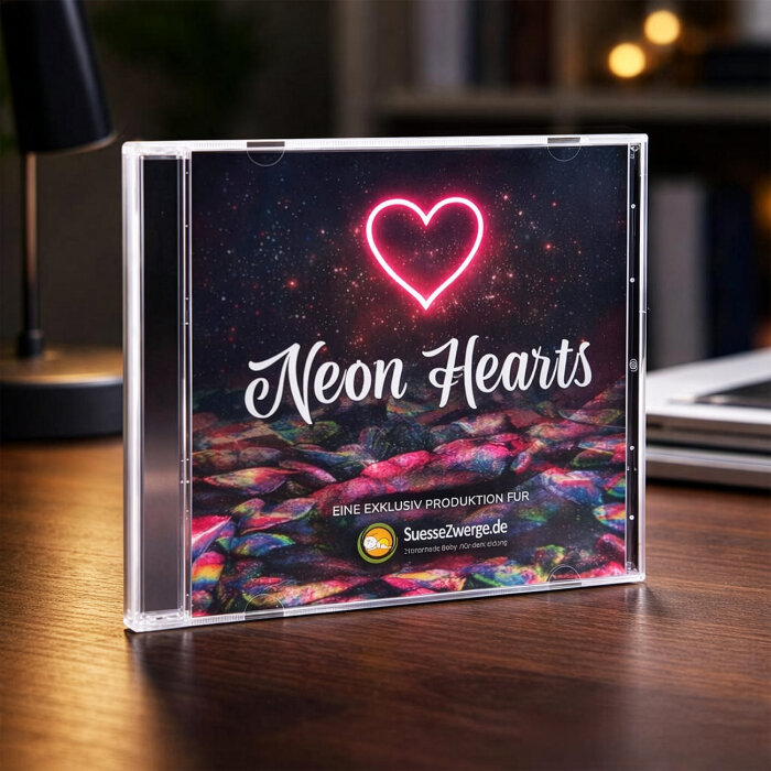 NEON HEARTS – Exklusive Musik-CD mit 10 Songs (inspiriert vom Stoffdesign "Neon Hearts"))