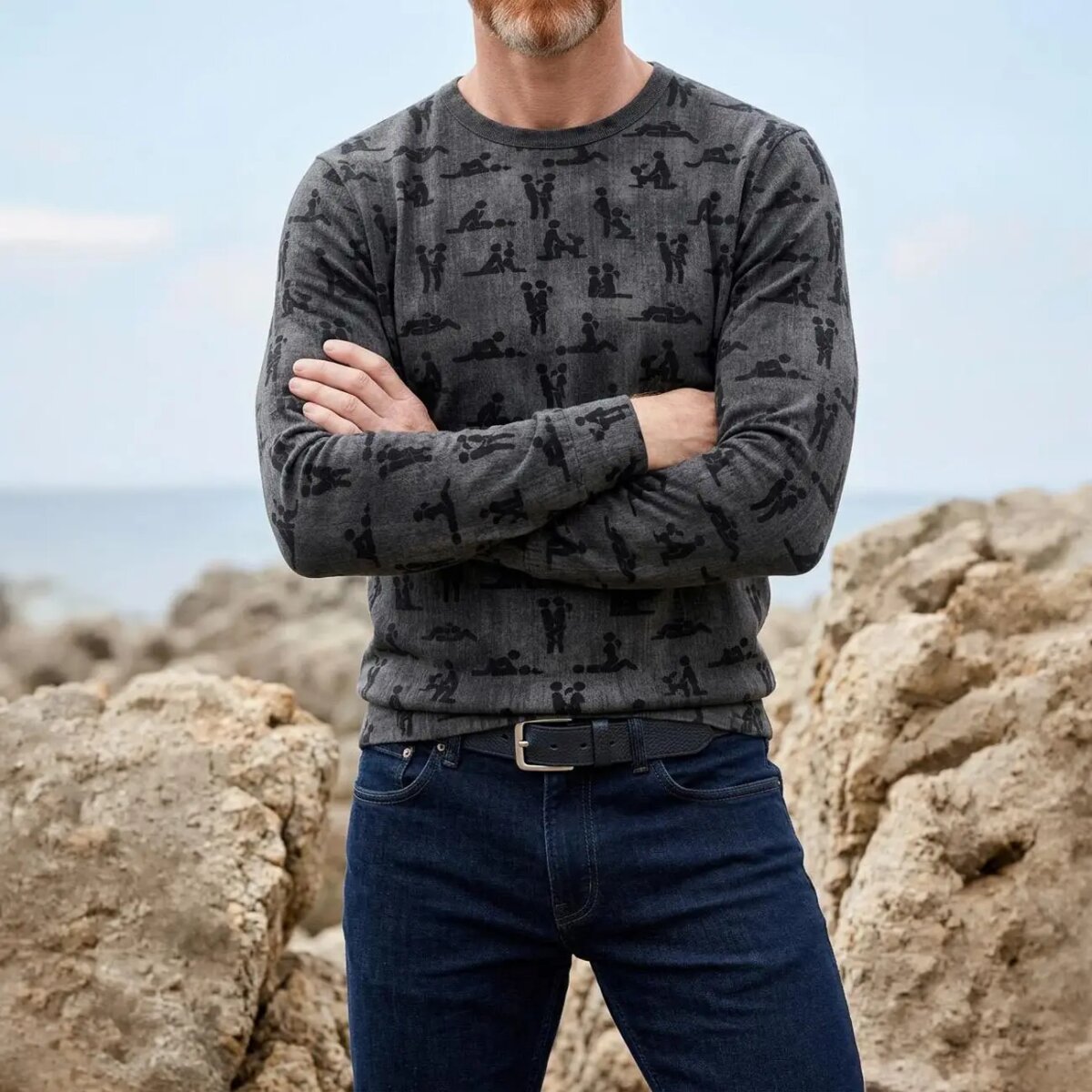 Baumwolljersey Kamasutra grau Detailansicht