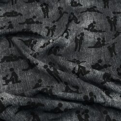 Baumwolljersey  Digitaldruck "Kamasutra" grau