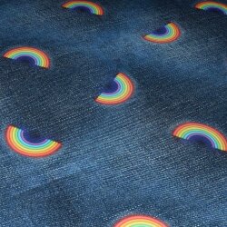 Baumwolljersey Digitaldruck "Regenbogen" Denim...