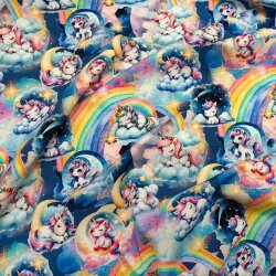 Baumwolljersey Digitaldruck "Einhorn &...