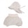 Musselin Sonnenhut Sommermütze zum mitwachsen "Kleine Herzen" beige