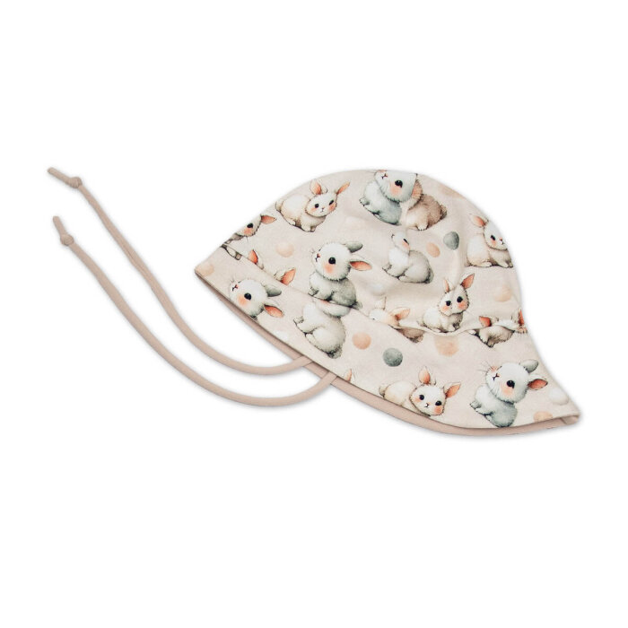 Sonnenhut Sommermütze "Süße kleine Hasen" creme-beige