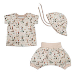 Sonnenhut Sommermütze "Süße kleine Hasen" creme-beige