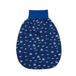 Strampelsack Schlafsack  maritim "Boote" royalblau