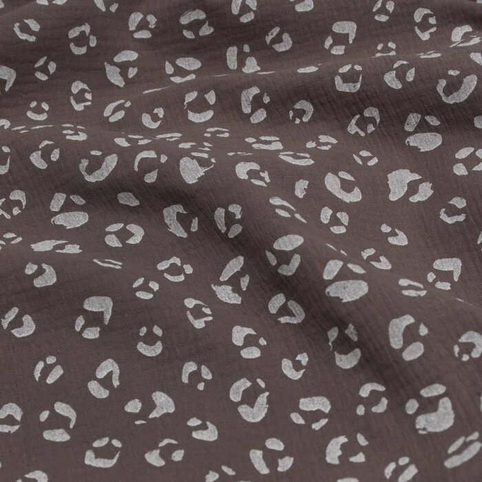 Musselin Double Gauze Leopard - taupe