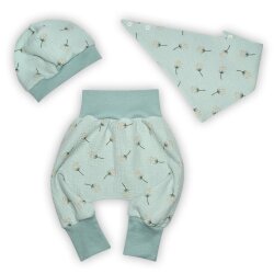 Musselin Mütze mit Bündchen "Pusteblumen" mint