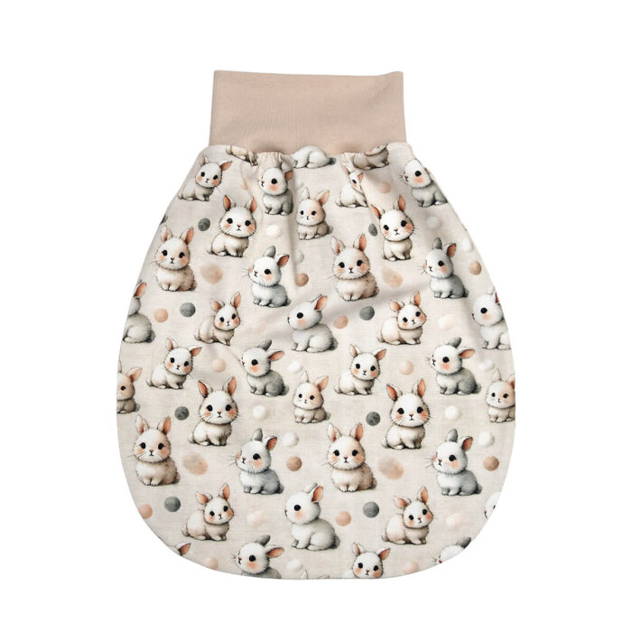 Strampelsack Schlafsack "Süße kleine Hasen" creme-beige