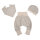 3-tlg  Musselin-Set Pumphose-Mütze-Tuch Erstlingsoutfit "Kleine Herzen" beige