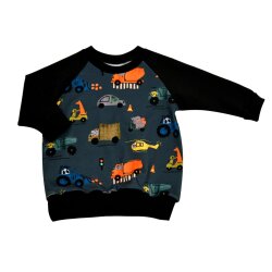 2 -teiliges Set Pumphose + Langarmshirt "Tiere in bunten Fahrzeugen" grau