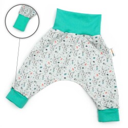 3-tlg Pumphose-Mütze-Tuch Set "Süßes Häschen" 38-40 mit einem Knoten Mütze mit Bündchen