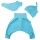 3-tlg Pumphose-Mütze-Tuch Set Uni Babyblau 116 mit zwei Knoten mit Bündchen